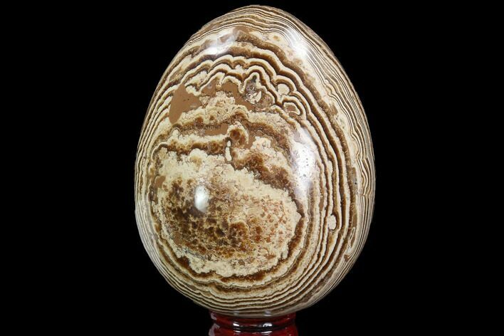 Polished, Banded Aragonite Egg - Morocco #98916